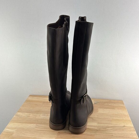 Clarks Camzin Branch Tall Regular Calf Boots- Dark Brown Leather- Sz 10 Wide - Picture 4 of 9